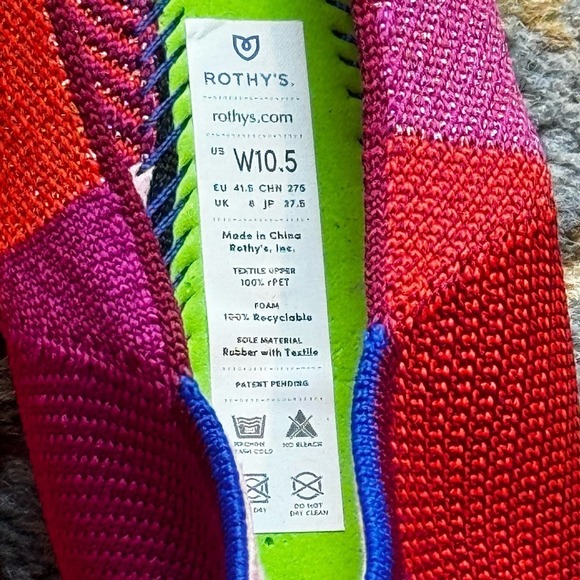 Rothy's Retired The Point Metallic Pomegranate Ballet Flat Size W10.5 NWOB - Picture 9 of 9